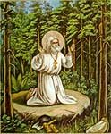 Преподобный Серафим Саровский - моление на камне.